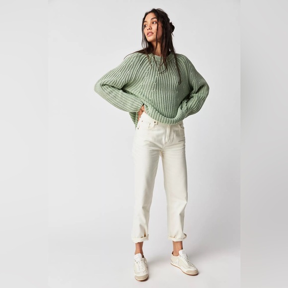 𝓯𝓹 Free People ~ Take Me Home Cotton Sweater in 🍒 Cherry - Picture 9 of 15